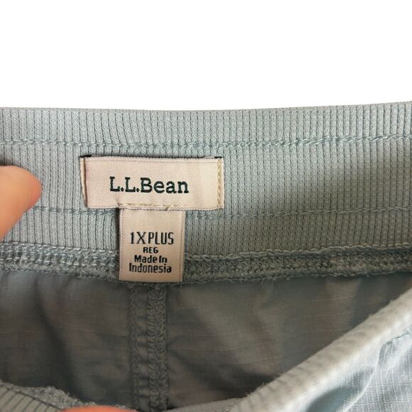 L.L. Bean Blue Bermuda Shorts Women's 1X Plus High Rise - Picture 3 of 7